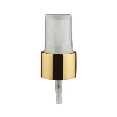 China Non Spill 24/410 Shiny Gold Aluminum Fine Mist Sprayer for sale