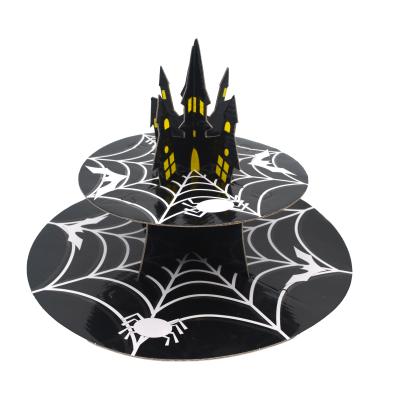 China Halloween Decoration Disposable Party Supplies HW Festival PaperCupcake Holder Two Layer Web Haunted House Kids Adult Tableware for sale