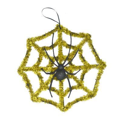 China Silver Tinsel Halloween Tinsel Gold White Cobweb Decoration for Room Hanging Party Supplies HW Festival for sale