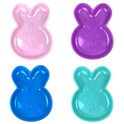 China Plastic Products Cute Easter Bunny Plastic Plate For Kids Fruit Plastic Plate for sale