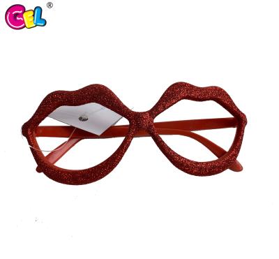 China Decoration Valentine's Day Costume Sunglasses Red Lips Party Glasses for sale