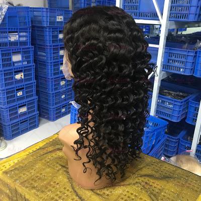 China Wholesale Unprocessed Virgin Human Hair Body Wave Glueless Burmese Lace Front Wig Curly Hair , Deep Curly Wigs Hair for sale