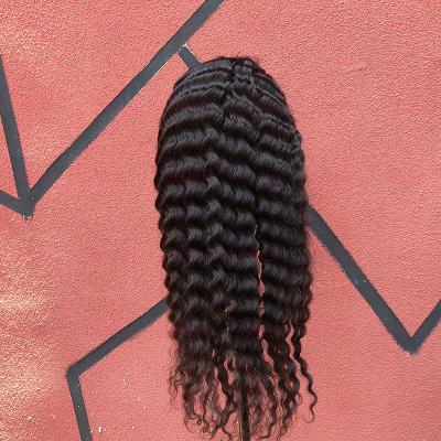 China 100% Front, Body Wave Wigs Hair Lace Cuticle Aligned Wigs For Black Women, Raw Indian Hair 12a Deep Wave Wig Hair for sale