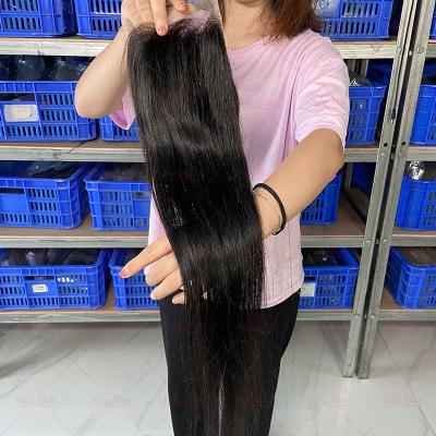 China Unprocessed Cuticle.No Gray 12a Hair Bundles And Frontal Bulk,Brazilian Virgin Hair Vendor Hair Closure And 5x5 Lace Frontal Transparent Closure for sale