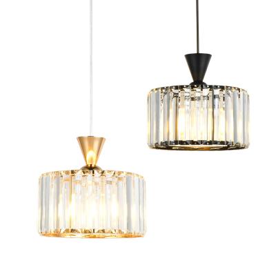 China Modern Home Decoration Living Room Lamp Gold Color 1 Head 3 Round Hanging Head And Glass Crystal Chandelier Square Pendant Light for sale