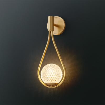 China Modern Minimalist Modern Bedside Wall Lamp LED Wall Light for Bedroom Living Room Stair Light Decor Indoor Gold Lighting Creative Glass for sale