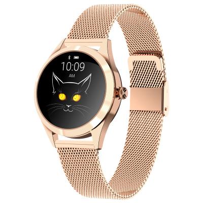 China High Quality Custom Band Fitness Latest Women Heart Rate Monitoring Round Water Proof Full Screen Wifi Heart Kw10 Smart Watch for sale