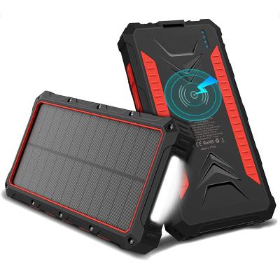 China Magnetic Solar Panel Charging Qi Solar Portable Mobile Fast With Wireless Charger Power Bank 20000Mah for sale