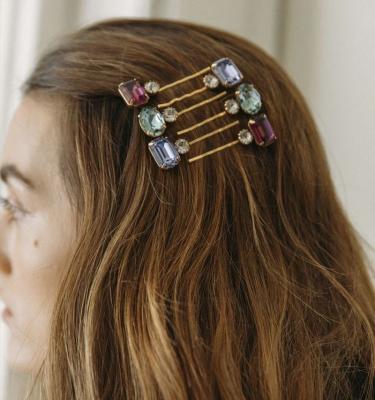 China Hair Clips New Arrival 6PCS/SET 2021 Crystal Hair Clips Women Natural Colored for sale