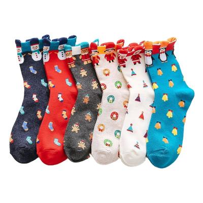 China Cotton Sporty Cute Crew Socks Gingerman Snowman Christmas Winter Socks for sale