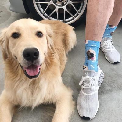 China 3D Image Selfie HD Printing Cotton Crew Ankle Boat Socks Custom Made Men Women Photo Sporty Unisex Puppy Socks for sale