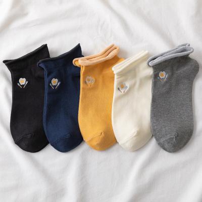 China Short-tube Bun Poached Egg Cartoon Sports Spring Style New Style Cotton Side Women's Socks for sale