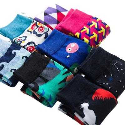 China Antibacterial Men's Winter Cartoon Hit Geometric Street Casual Cotton In Tube Socks for sale