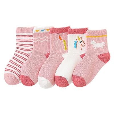 China Age1-11 I Boy Sporty Super Comfortable Girl Unisex Cotton Socks Set 5 Pairs Set Cartoon Baby Socks for sale