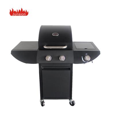 China Easily Assembled China BBQ Manufacture 2 Burners Mini Gas BBQ Portable Camping Grill With Side Burner for sale