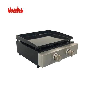 China Easily Assembled CE Certificates Table Top 2 Burners Gas BBQ Grill Portable LPG Plancha BBQ Propane Grill for sale