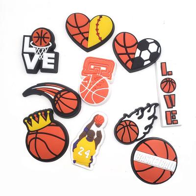 China Shoe Charm Newest Basketball Croc Charms Wholesale Shoe Charms PVC Croc Charms Basketball for sale