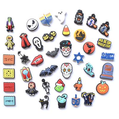 China Shoe Charm 2023 New Halloween PVC Croc Charms Nightmare Croc Shoe Charms Halloween Nightmare Charms For Croc for sale