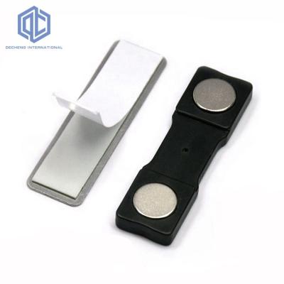 China Industrial Magnet Badge Strong Changeable Name With Steel Back Electroplate Magnetic Name Tags For Office for sale