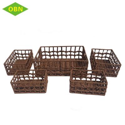 China Viable Living Room Custom Size Rectangle Sundries Storage Paper Baskets for sale