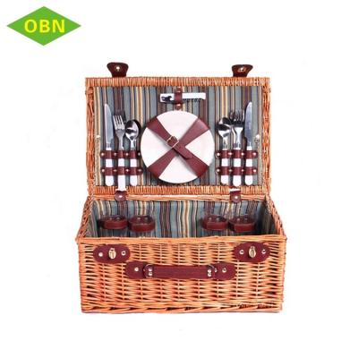 China Wholesale Europe Food Insulated Vime New Atacado Cestas Design Make Picnic Wicker Picnic Basket for sale