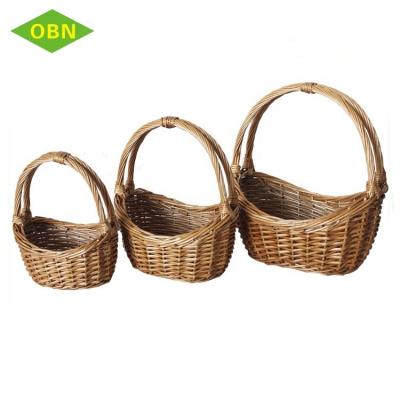 China Wholesale Europe Cane Willow Wicker Gift Baskets With Handles for sale