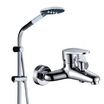 China Bathroom Fashion Faucet Contemporary Manufacture Shower Set Faucet Brass Shower Set Hybrid Tub Faucet Set for sale