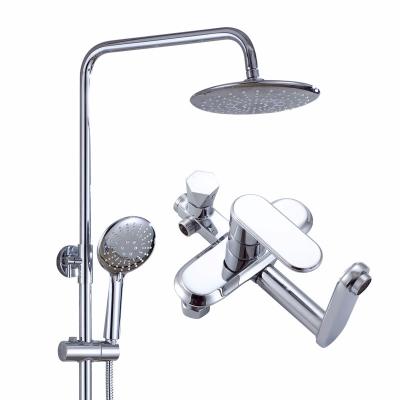 China Contemporary High Quality Bathroom Design Professional Round Copper Shower Faucet Bathroom Shower Set for sale