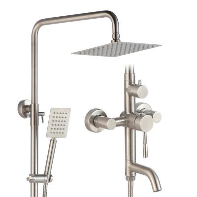 China Contemporary High Quality Luxury Wall Mount Handle System Thermostatic Bathroom Faucet Shower Set for sale