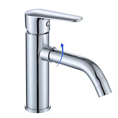 China Modern 304 Stainless Steel Hot And Cold Faucets Can Turn Bathroom Sink Faucet for sale