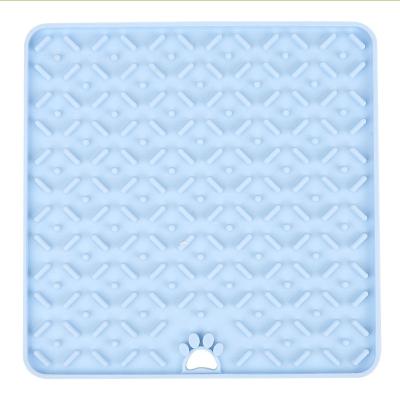 China Sustainable Manufacturer BPA free Durable square rectangle food grade silicone treat pet lick mat pad custom logo pet lick mat with suction for sale