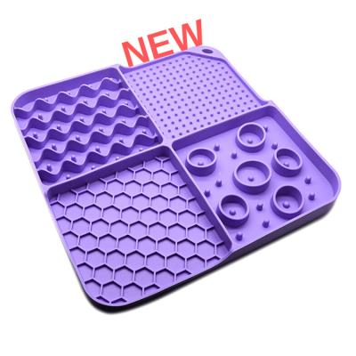 China Sustainable Custom Unique Modern Silicone Premium Pet Lick Pad Enrichment Slow Feeder Food Grade Silicone Dog Lick Mat with Suction Cup for sale