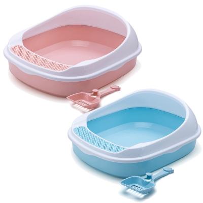 China Popular High Quality Pet Cleaning Cat Toilet Box Semi-closed Cat Litter Box for sale