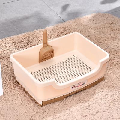 China Sustainable Hot sale cat litter box semi-closed extra large space sifting cat toilet litter box with cat drawer tray for sale