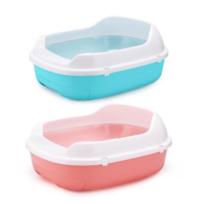 China Sustainable Wholesale Self Cleaning Cat Toilet Double Layer Plastic Large Box Semi-closed Cat Grated Litter Box With Tray Drawer for Pad for sale