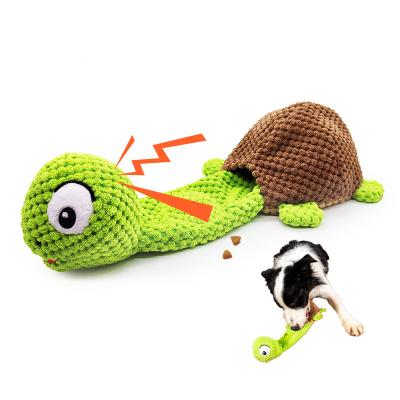 China Stocked Hot Sale Turtle Christmas Interactive Dog Chew Toy Puppy Food Treat Plush Squeaky Sounding Toy For Dog Training for sale