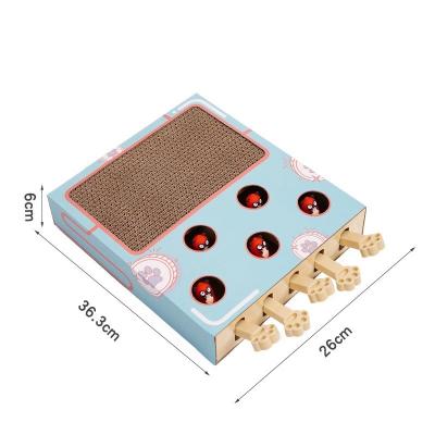 China Sustainable Whack-a-mole cat toy cat scratcher board nest claw grinding board corrugated kitten claw board cat interactive puzzle box toy for sale