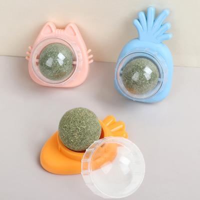 China Sustainable Factory Wholesale Custom Logo Carrot Shape Cat Ball Toy Wall Catnip Ball Chew Toy Interactive Teeth Cleaning Cat Licking Ball for sale