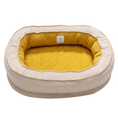 China Removable Cover Pet Supplies Waterproof Orthopedic Premium Foam Pet bed Orthopedic Memory Foam Dog Cat Donut Bed Oval Pet Sleeping Bed for sale