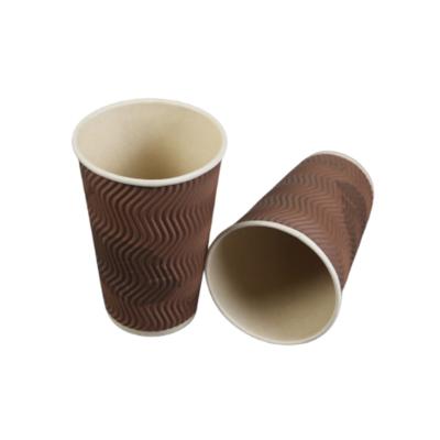 China Disposable 100% Bamboo Paper Cup 8-24 Ounce Cold And Hot Beverage Drinks Corrugated Cups for sale