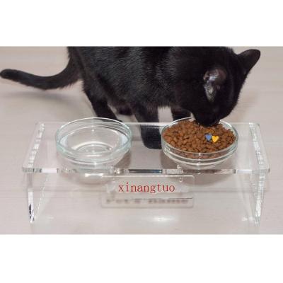 China XAT Viable Manufacturer High Quality Transparent Luxury Custom Customized Single Acrylic Pet Bowl for sale