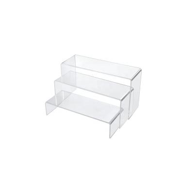 China High Quality Acrylic 3pc Per Clear Acrylic Risers Retail Sets Display For Jewelry Figures Arts/Cupcake Openers for sale