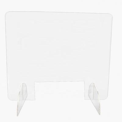 China Eco-friendly Clear Plexiglass Shield Sneeze Guards Acrylic Table For Cashier Vending Counters Back To School Office Youth Student for sale