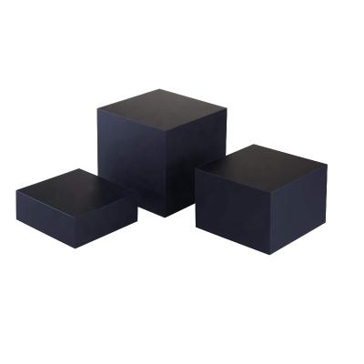 China Set Of Three Black Acrylic Risers Display Cube Customized Size for sale