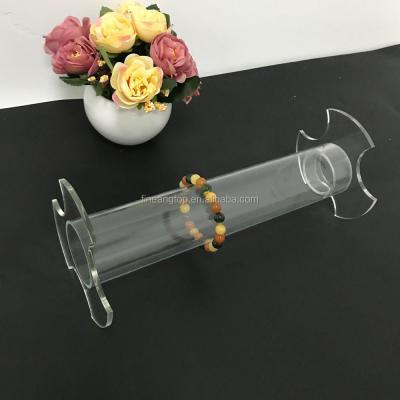 China Clear Acrylic Tube Bracelet Display Rack For Jewelry Bracelet Retail Store Custom Size Accepted for sale