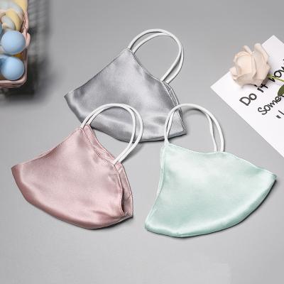 China New fashion 22mm eco-friendly anti dust 100% silk facemask 2 layers washable silk face cover for sale