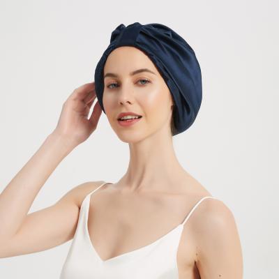 China New Women's Cowl Stain Solid Silk Wholesale Eco-friendly Fashion Large Silky Cowl For Lady Sleep Headwrap Hat Hair Wrap Accessories for sale