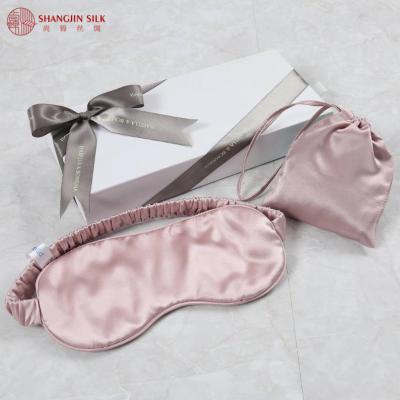 China Factory Wholesale OEKO-Tex100 6A Anti-Wrinkle Luxury Sleep Filling 19MM Silk Eyemask 100% Silk Visor for sale