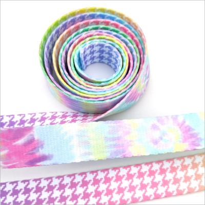 China Bag Accessories Wholesale High Quality Printed Nylon Cross - Body Shoulder Bag Strap Tie Down Weave Polyester PP Colorful Webbing Band for sale