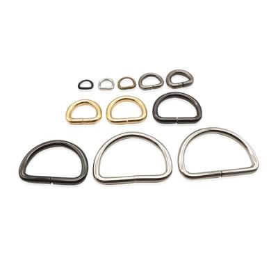 China Custom D Clips Handbag Accessories Brass Color Backpack D Ring Loop Buckle For Bag Metal for sale